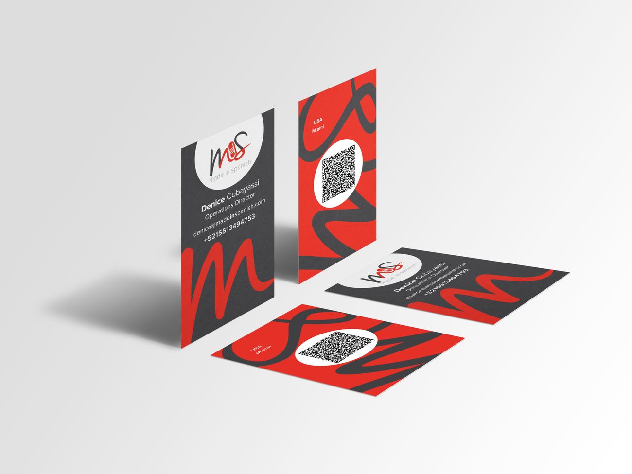 Made in Spanish business cards designed by Longo Advertising