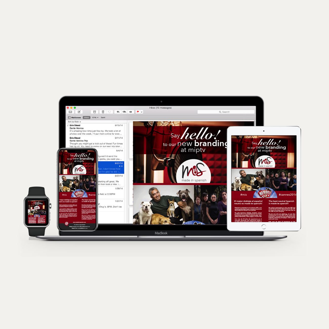 Made in Spanish responsive email campaign for MIPTV designed by Longo Advertising